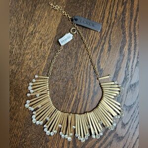 J. Crew Gold Necklace with Crystal Accents